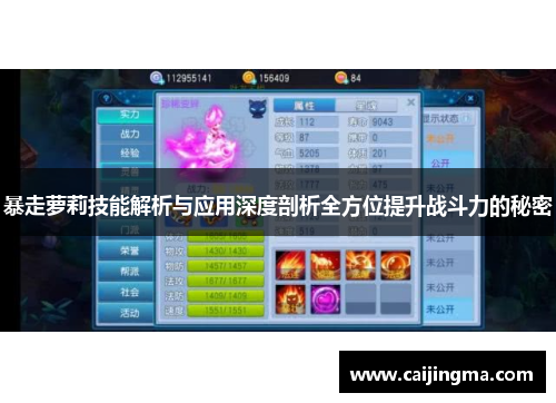 暴走萝莉技能解析与应用深度剖析全方位提升战斗力的秘密